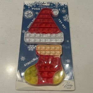 Holiday push pop bubble stress relief 
Santa hat  stocking